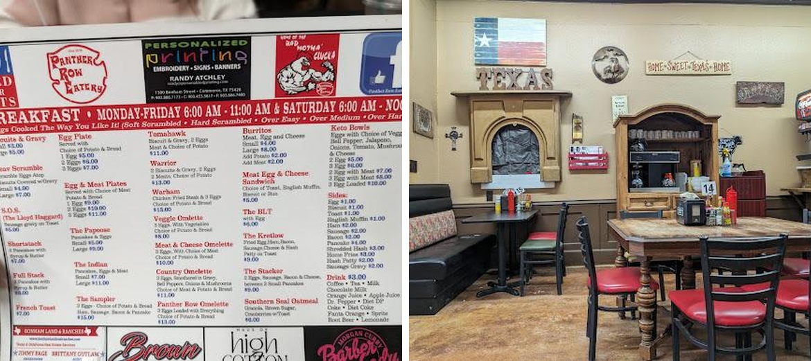 Panther Row Eatery Menu