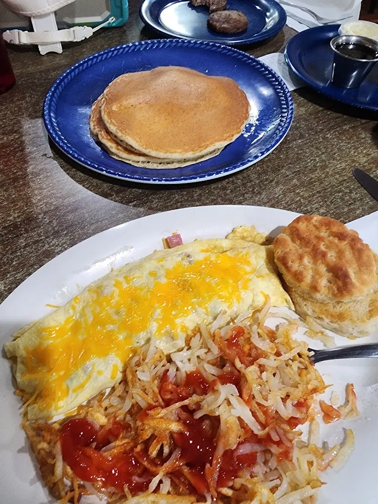 Cheese and Ham Eggs Hash Browns Biscuit